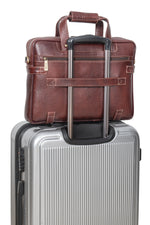 BRAND LEATHER Laptop Bag for Men - Genuine Leather Messenger Bag for Office - Fits up to 16 Inch Laptop -Brown Shoulder Bag with Multiple Compartments - Executive Leather Bag for Work and Travel