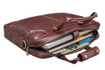 BRAND LEATHER Laptop Bag for Men - Genuine Leather Messenger Bag for Office - Fits up to 16 Inch Laptop -Brown Shoulder Bag with Multiple Compartments - Executive Leather Bag for Work and Travel
