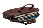 BRAND LEATHER Laptop Bag for Men - Genuine Leather Messenger Bag for Office - Fits up to 16 Inch Laptop -Brown Shoulder Bag with Multiple Compartments - Executive Leather Bag for Work and Travel