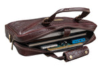 BRAND LEATHER Laptop Bag for Men - Genuine Leather Messenger Bag for Office - Fits up to 16 Inch Laptop -Brown Shoulder Bag with Multiple Compartments - Executive Leather Bag for Work and Travel