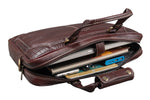BRAND LEATHER Laptop Bag for Men - Genuine Leather Messenger Bag for Office - Fits up to 16 Inch Laptop -Brown Shoulder Bag with Multiple Compartments - Executive Leather Bag for Work and Travel