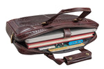 BRAND LEATHER Laptop Bag for Men - Genuine Leather Messenger Bag for Office - Fits up to 16 Inch Laptop -Brown Shoulder Bag with Multiple Compartments - Executive Leather Bag for Work and Travel