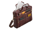 BRAND LEATHER Laptop Bag for Men - Genuine Leather Messenger Bag for Office - Fits up to 16 Inch Laptop -Brown Shoulder Bag with Multiple Compartments - Executive Leather Bag for Work and Travel