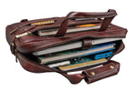 BRAND LEATHER Laptop Bag for Men - Genuine Leather Messenger Bag for Office - Fits up to 16 Inch Laptop -Brown Shoulder Bag with Multiple Compartments - Executive Leather Bag for Work and Travel