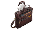 BRAND LEATHER Laptop Bag for Men - Genuine Leather Messenger Bag for Office - Fits up to 16 Inch Laptop -Brown Shoulder Bag with Multiple Compartments - Executive Leather Bag for Work and Travel