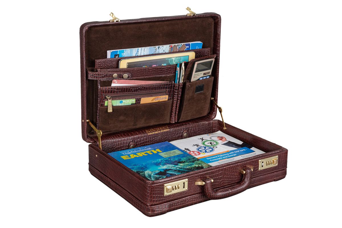 BRAND LEATHER Genuine Leather 20 L, 25 L, 30 L Briefcase For Men Use For Office|Business|Travel