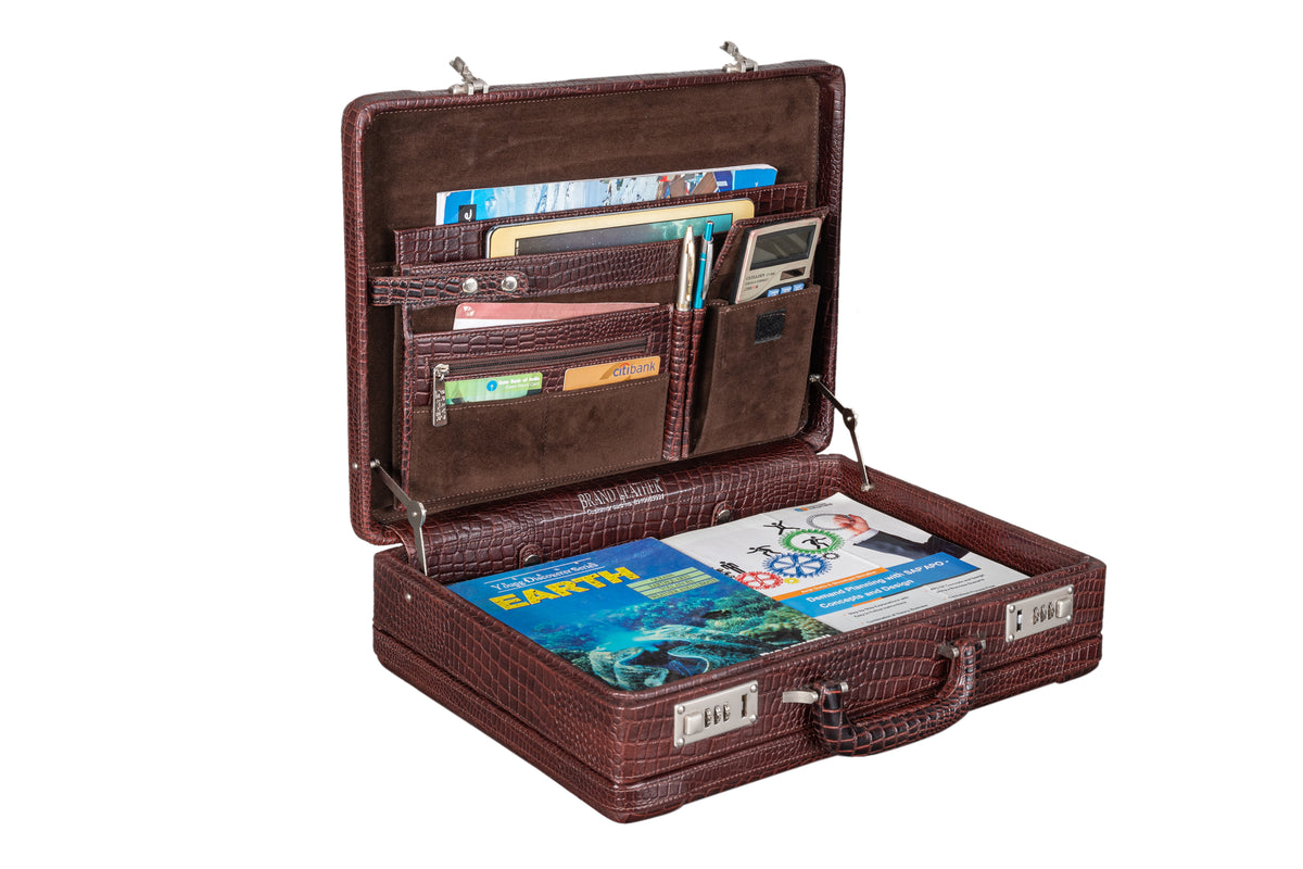 BRAND LEATHER Genuine Leather 20 L, 25 L, 30 L Briefcase For Men Use For Office|Business|Travel