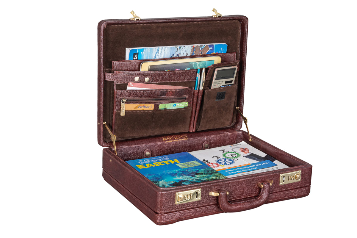 BRAND LEATHER Genuine Leather 20 L, 25 L, 30 L Briefcase For Men Use For Office|Business|Travel