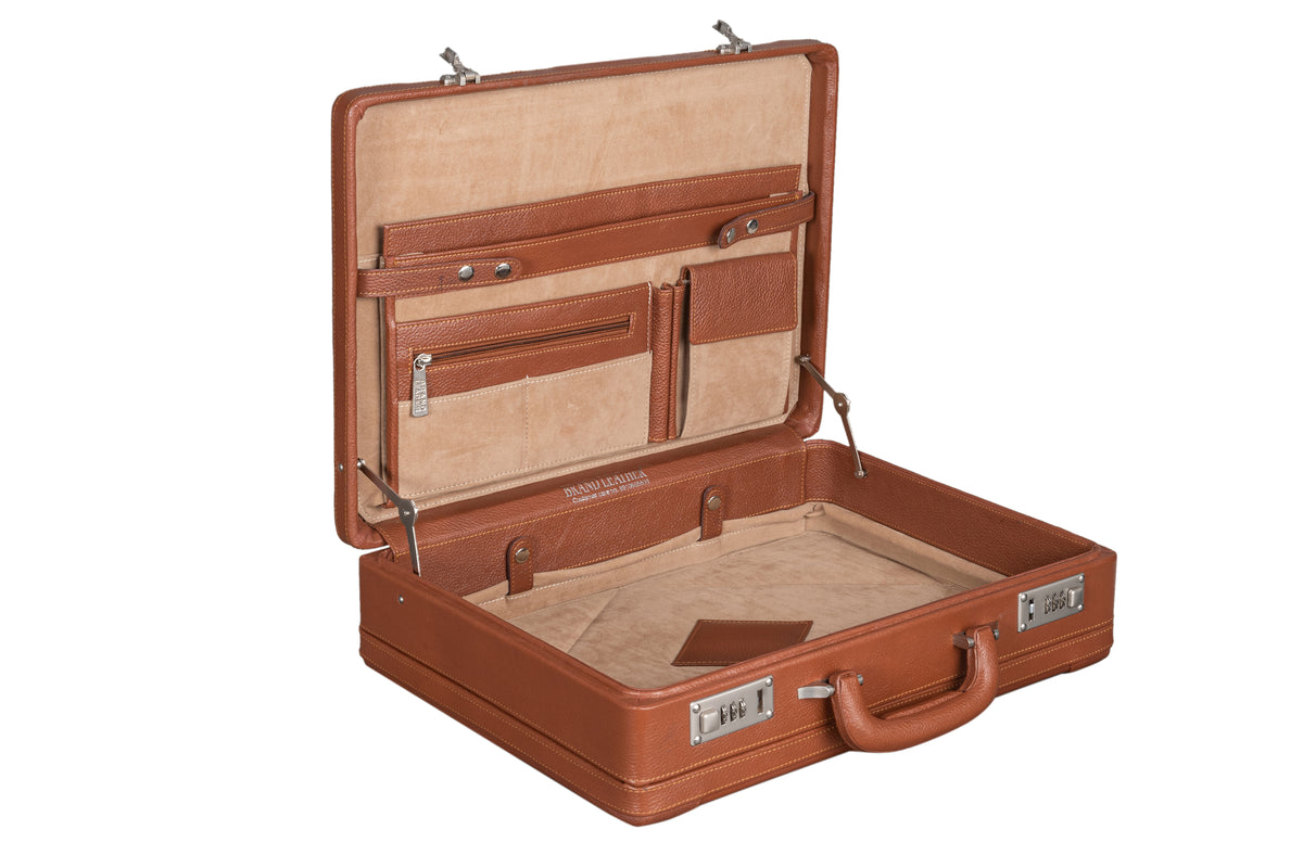 BRAND LEATHER Genuine Leather 20 L, 25 L, 30 L Briefcase For Men Use For Office|Business|Travel
