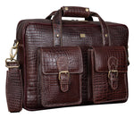 BRAND LEATHER Laptop Bag for Men - Genuine Leather Messenger Bag for Office - Fits up to 16 Inch Laptop -Brown Shoulder Bag with Multiple Compartments - Executive Leather Bag for Work and Travel