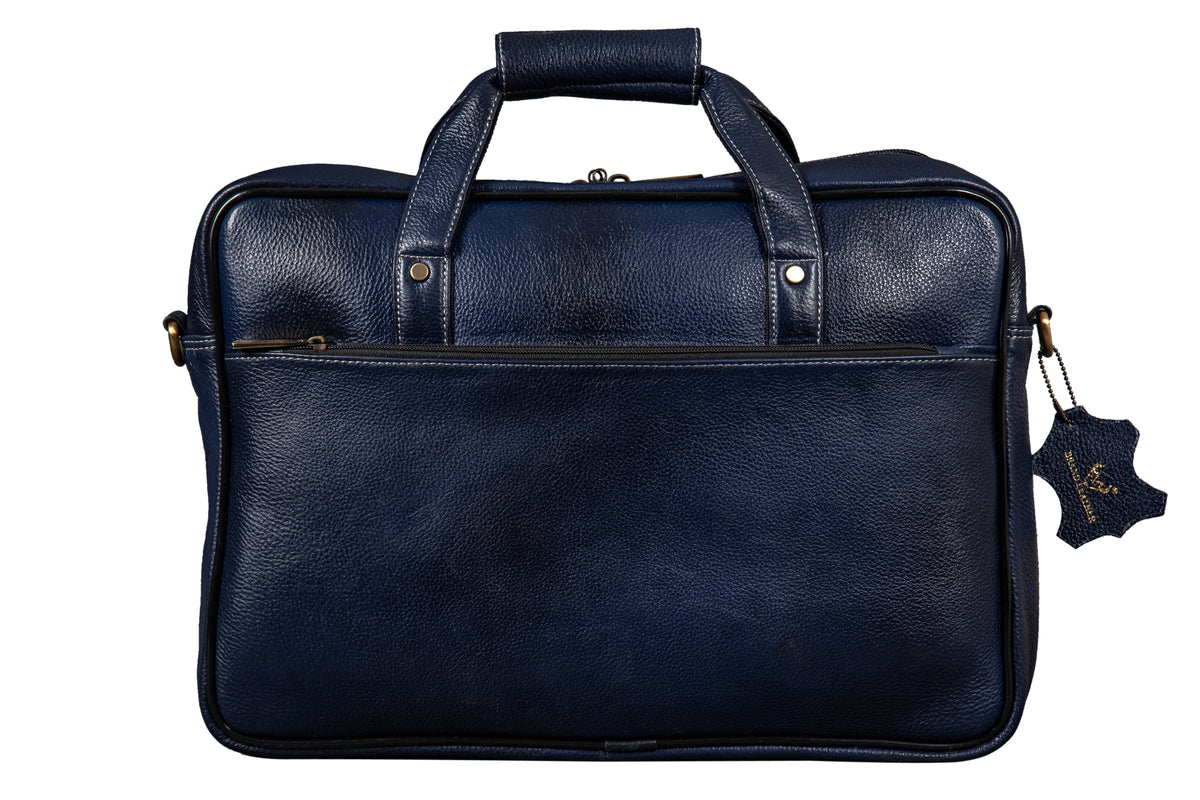 BRAND LEATHER Laptop Bag for Men - Genuine Leather Messenger Bag for Office - Fits up to 16 Inch Laptop -Brown Shoulder Bag with Multiple Compartments - Executive Leather Bag for Work and Travel