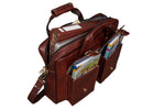 BRAND LEATHER Laptop Bag for Men - Genuine Leather Messenger Bag for Office - Fits up to 16 Inch Laptop -Brown Shoulder Bag with Multiple Compartments - Executive Leather Bag for Work and Travel