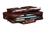 BRAND LEATHER Laptop Bag for Men - Genuine Leather Messenger Bag for Office - Fits up to 16 Inch Laptop -Brown Shoulder Bag with Multiple Compartments - Executive Leather Bag for Work and Travel